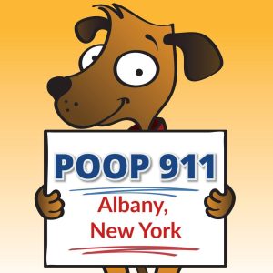 Albany New York Pooper Scooper Service POOP 911 yard sign.