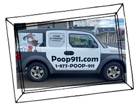 POOP 911 vehicle showing branded artwork for Salem and Portland South Oregon.